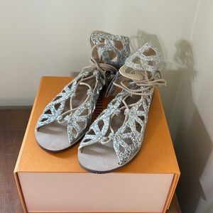 Zara Silver Glitter Gladiator Sandals